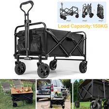 Bollerwagen Faltbar 150KG Getränkehalter Transportwagen Gartenwagen Strandwagen