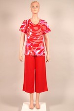 Nanso Pyjama Hausanzug mit 3/4 Hose Damen Schlafanzug Baumwolle Modal