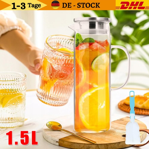 Glaskaraffe karaffe mit - 1.5l,,