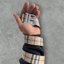 Burberry Gürtel Unisex 110cm 115cm silberne schnalle wendbar 