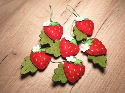 Deko erdbeeren stk zum - 6, stk.