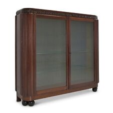 ANTIK! Vitrinenschrank restauriert Art Déco Mahagoni massiv Vitrine Highboard