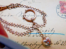 Herz  Liebe Taschenuhrkette Westentasche  um 1890 Uhrkette Türkis  TOP Zustand