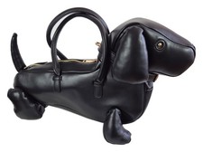 Designer Handtasche Dackel Hund Schwarz - total süß - frecher Biergartendackel
