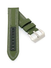 Nylon-Leder Uhrenarmband mit Tubes Modell Roma grün 24 mm komp. Panerai