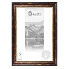 Bilderrahmen Antik Massivholz LYON Vintage Barock | Braun Schwarz Gold | CLAMARO