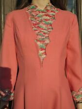 Kleid Damenkleid langärmlig altrosa 50er TrueVINTAGE 50s women's dress rose 