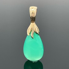 CLIP ANHÄNGER AUS 375/- GELBGOLD MIT CHRYSOPRAS SOGNI D'ORO  SCHMUCKJAGD