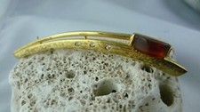 Brooch Gold Plated Amber