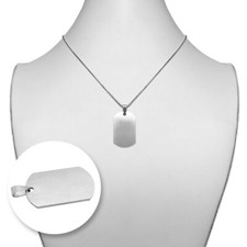 1 Anhänger Marke Hundemarke Dog Tag gebürstet mit oder ohne Kette 50cm Edelstahl