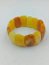 Armband in Bernstein Optik mit rechteckigen Gliedern