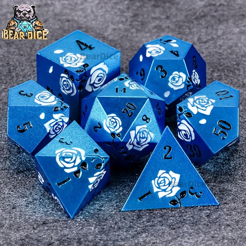 Rose metall rpg würfelset - metall,