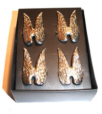 Engelsflügel Metall Serviettenringe x4 - Neu in halber Box