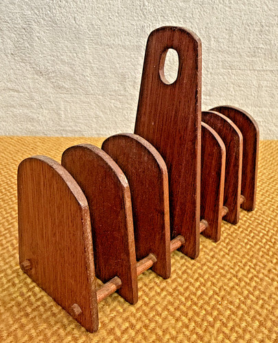 Vintage teak toastständer - vintage, mcm