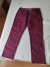 Damen Jeans Hose Rot Weinrot