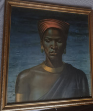 Tretchikoff Vintage Druck Zulu Girl gerahmt 50er 60er Jahre 23,5 x 22"