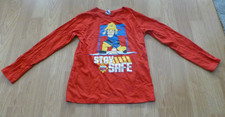 Feuerwehrmann Sam Langarmshirt Gr. 128 rot mit Muster