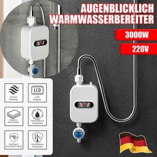 3000W 220V Instant Durchlauferhitzer Elektro Warmwasserbereiter mit Duschkopf