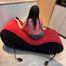 Sex Kissen Sofa Aufblasbare Flocked Air Bed Handpumpe Paar Matratze Camping DE?