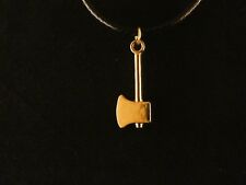 Beil Anhänger mit Kette 24 Karat Vergoldet Werkzeug Axt Wald Forst Baum Holz 