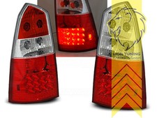 LED Rückleuchten Heckleuchten für Ford Focus 1 Turnier rot weiss chrom