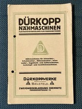 DÜRKOPP Nähmaschinen Bielefeld Katalog Vorkrieg Werbung Original um 1920 selten
