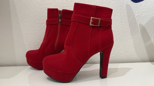 Rote stiefeletten high - stiefeletten, 42