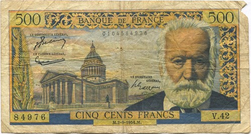 Frankreich billet 500 francs - billet,