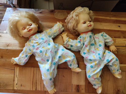 Babypuppe blond mit geraden - 2x,