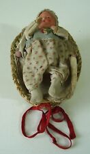 Antiker Puppen Automat Puppe im Bett Beweglich um 1920