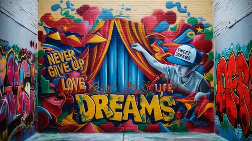 Street art little boy sweet - art,