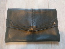 clutch schwarz Leder Innen SAMT Vintage