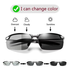 Polarisierte selbsttönende Sonnenbrille Herren UV400 Fahrübergangslinse NEU 