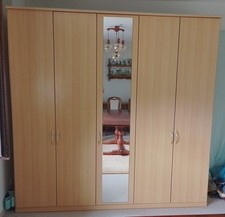 Kleiderschrank Buche NB Holz mit Spiegel aus Haushaltsauflösung