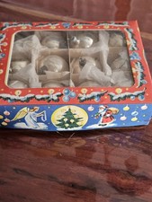 12 Weihnachtskugeln Christbaumschmuck Glaskugeln Silber Antik