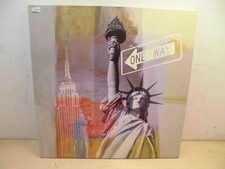 Wandbild 90x90cm Leinwandbild Kastenbild gespachtelt One Way Freiheitsstatue