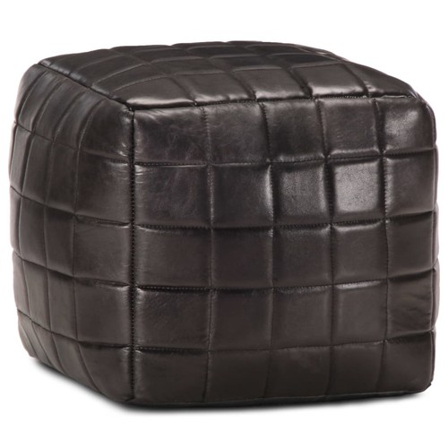 Pouf schwarz 40x40x40cm - schwarz, leder