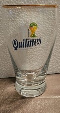 Glas Quilmes Bier Goldrand