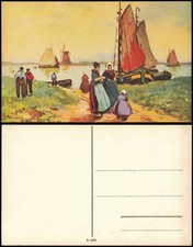 Ansichtskarte  Windmühlen Windmill Boote Holland Trachten Typen 1928