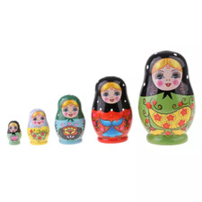 Russische Matroschka Babuschka Matrjoschka Holz Puppe Kinder Spiezeug Kit 5tlg