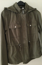 Jacke/Parka Damen Gr.42(bitte Maße beachten)H&M Divided olivgrün Kapuze Übergang