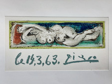 PICASSO    Orginal-Lithographie  NU COUCHÉ     mit Buch  "LES DAMES DE MOUGINS"