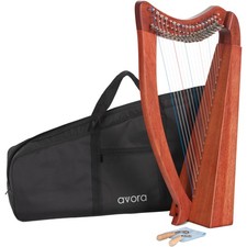 B-WARE Keltische Harfe Mahagoni 19 Saiten Es-Dur Tasche Feinstimmer Avora Tasche