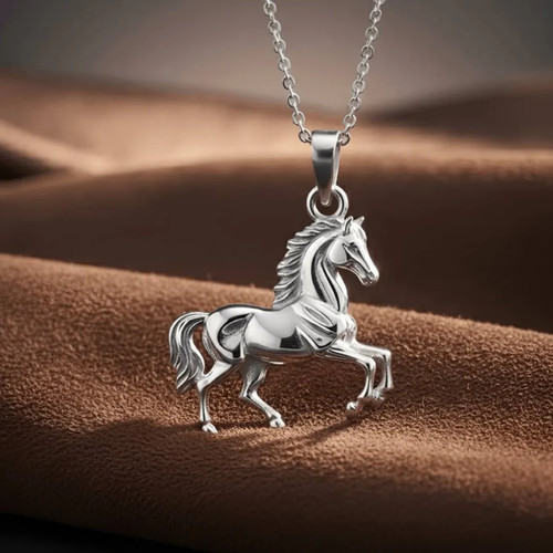 18k weißgold pferd anhänger - 18k,