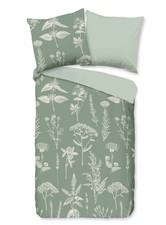 Good Morning Flanell Bettwäsche 135x200 Herbs Pflanzen Gräser salbei grün 30461