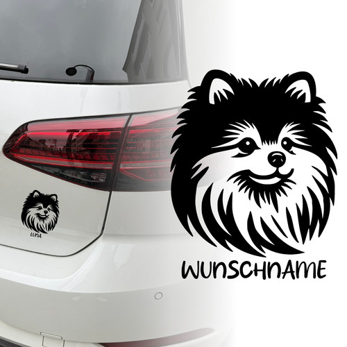 Auto aufkleber zwergspitz - aufkleber, |