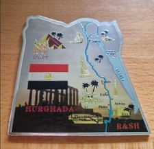 Ägypten Karte - Hurghada - Kühlschrank Magnet  - ca. 9 x 8,7 cm - Unbenutzt