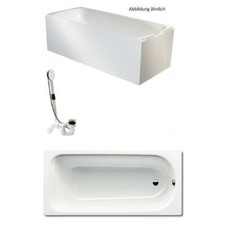 Stahlbadewanne Kaldewei 3,5 mm Stärke Wanne Träger Viega Ablauf 170x75cm weiß 