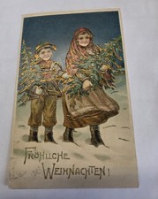 AK Historische Weihnachtskarte ; Tschechien , Weihnachtsmann mit Geschenken 1937
