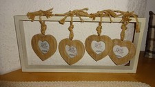 Bilderrahmen Fotorahmen Holz Shabby Chic weißer Rahmen mit Herzen Landhaus NEUW.